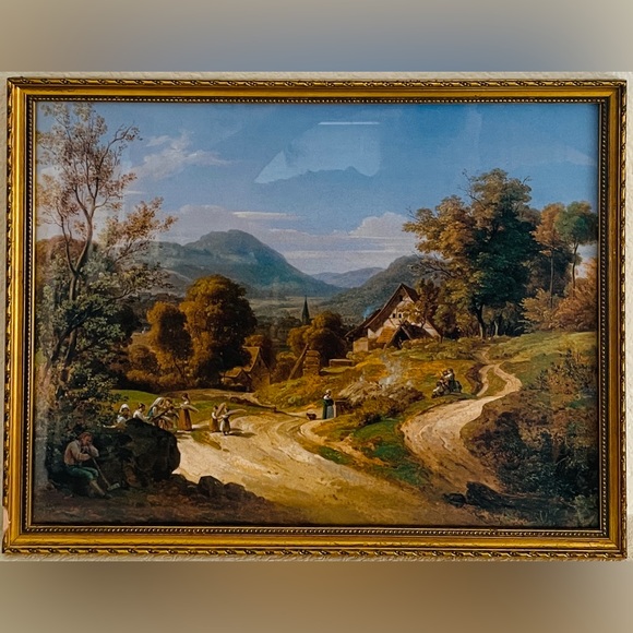 Cottagecore Ernst Fries landscape painting. Romanticism style. - Picture 2 of 9